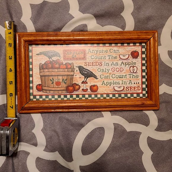 ** 4 for $12  ** Framed Apple Art - Picture 1 of 4